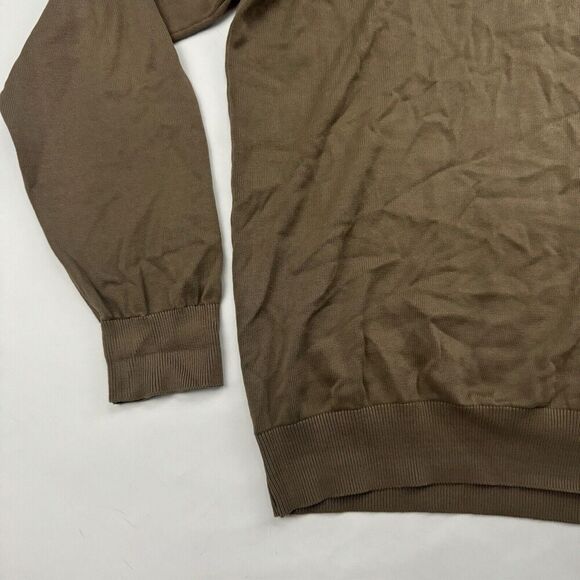 Greg Norman Green/Brown Knit V-Neck Long Sleeve Sweater Size XL Golf Cotton - Picture 7 of 12